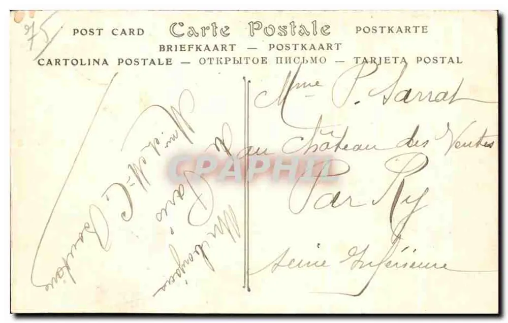 Paris — Flugzeug fliegt um die Eiffelturm — Canaille d'Adèle, n°3219 - Rückseite