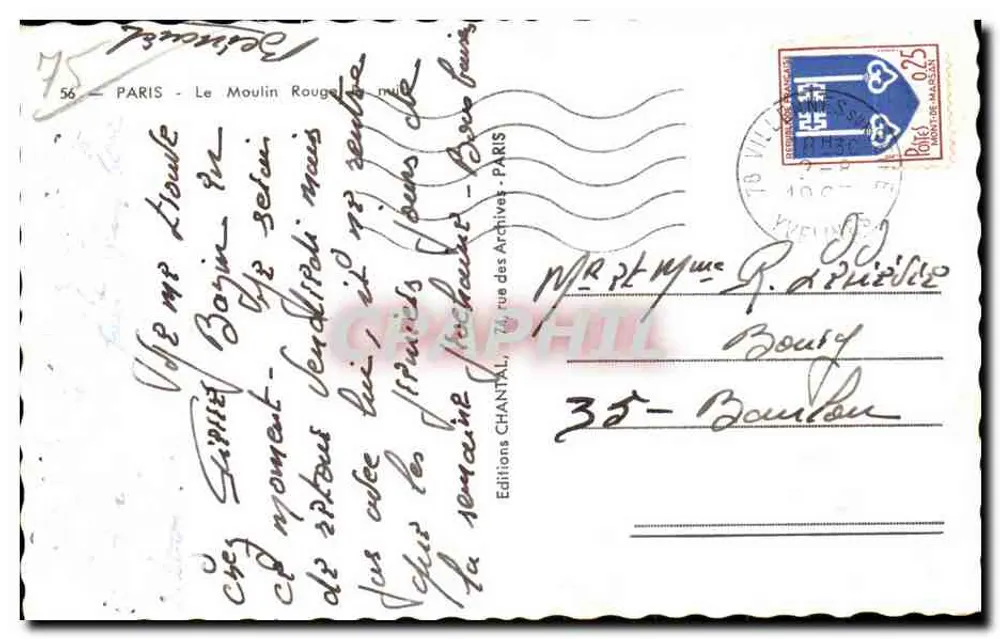 Le Moulin Rouge — Paris — Editions Chantal, n°56 - Rückseite