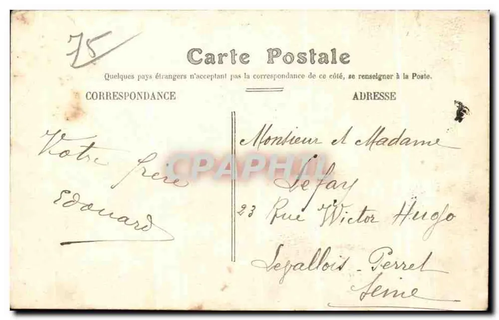 Seilbahn von Paris — Szene mit Soldat — Verleger unbekannt - Rückseite