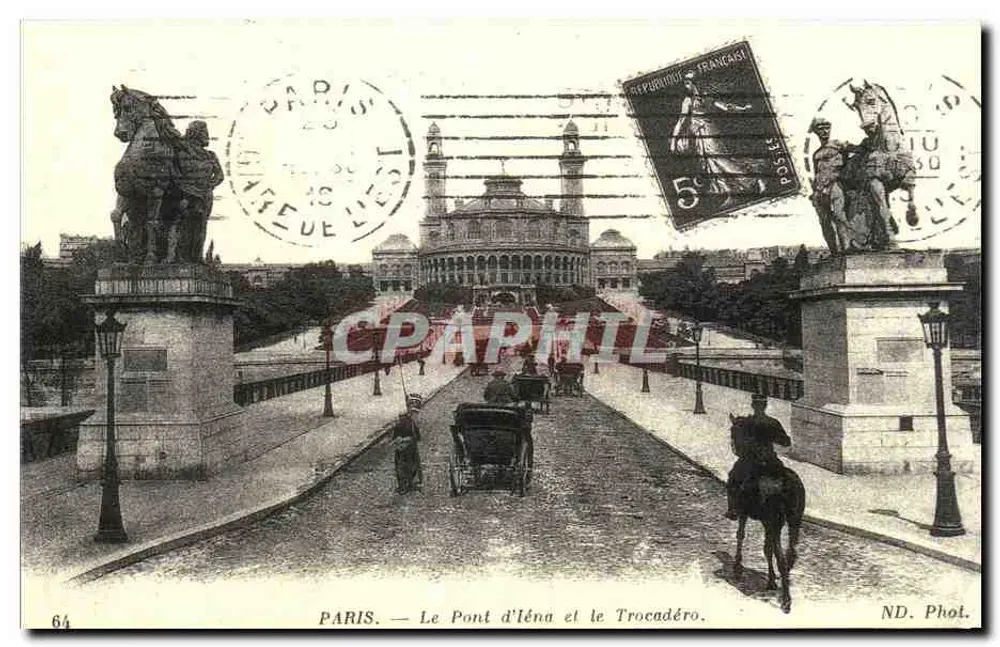 Paris — Der Iena-Brücke und das Trocadéro — ND. Fotografie - Vorderseite
