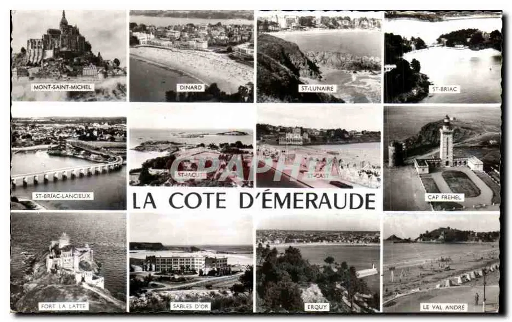A Costa da Esmeralda — Mont-Saint-Michel, Dinard, St-Lunaire, St-Briac, St-Jacut, Cap Fréhel, Fort La Latte, Sablès d'Or, Erquy, Le Val André — Edições Gaby - Frente