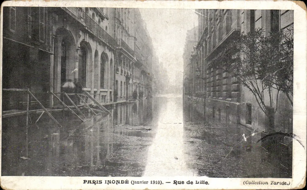 Paris überschwemmt (Januar 1910) — Rue de Lille — Sammlung Taride - Vorderseite