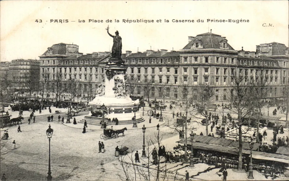 Paris — La Place de la République und die Caserne du Prince-Eugène — C.M. n°43 - Vorderseite