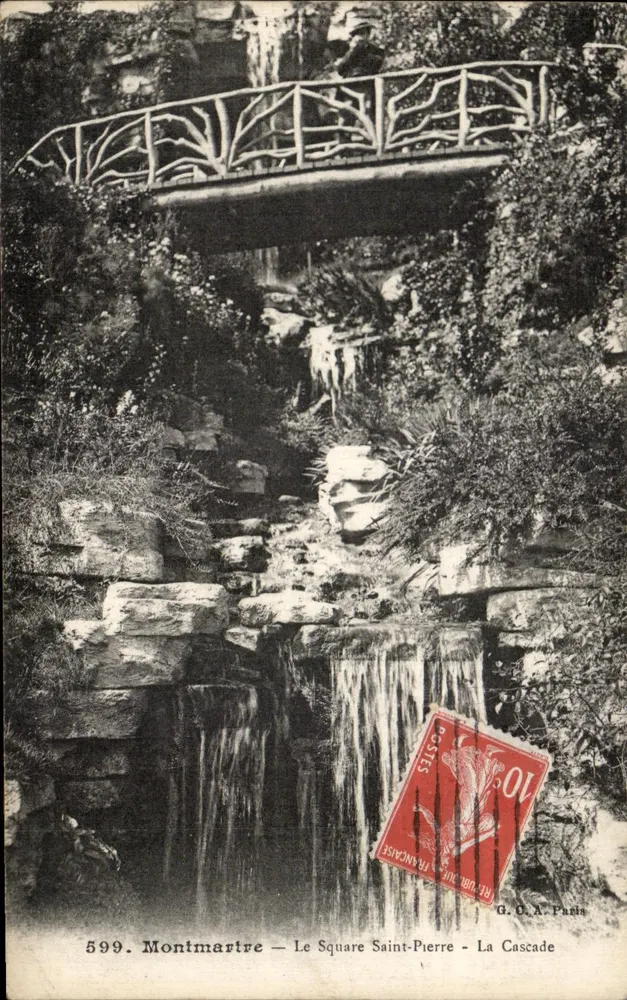 Montmartre — O Square Saint-Pierre — A Cascata — G. D. A. Paris n°599 - Frente