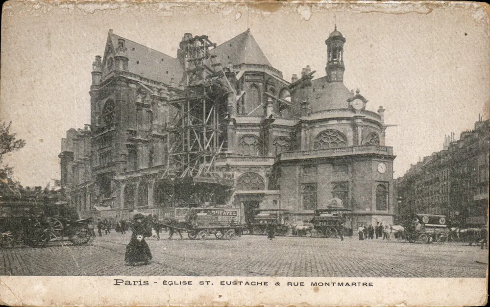 Paris — Église Saint-Eustache & Rue Montmartre — éditeur DUFAYEL - Frente