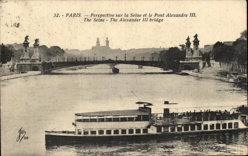 Paris — Perspektive auf die Seine und den Pont Alexandre III — Verlag Go 32 - Vorderseite