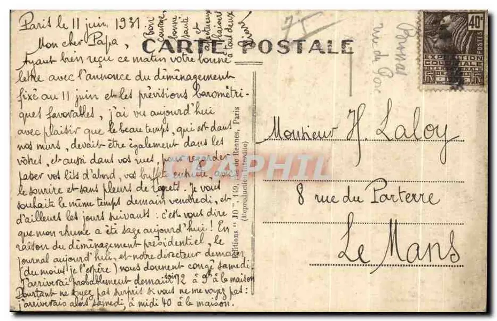 Paris — Perspektive auf die Seine und den Pont Alexandre III — Verlag Go 32 - Rückseite