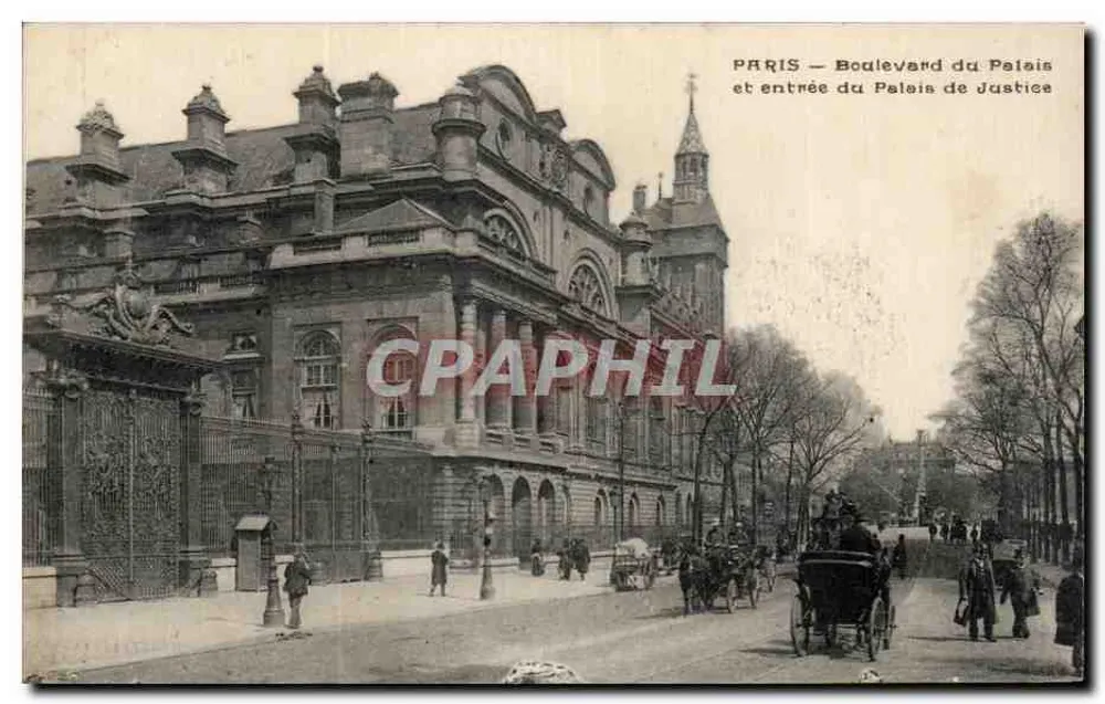 Paris — Boulevard du Palais und Eingang zum Palais de Justice — Verlag nicht sichtbar - Vorderseite