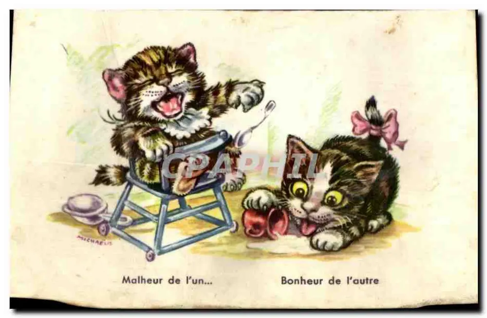 Deux chatons — scène de contraste — éditeur MICHAELIS - Frente