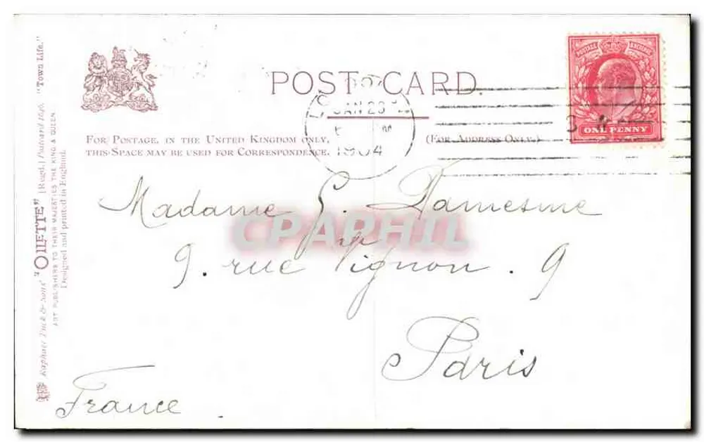 Country Cousins — Town Life — Zeichnung von Edward King, Verlag Caron, Nr. 281/164 - Rückseite