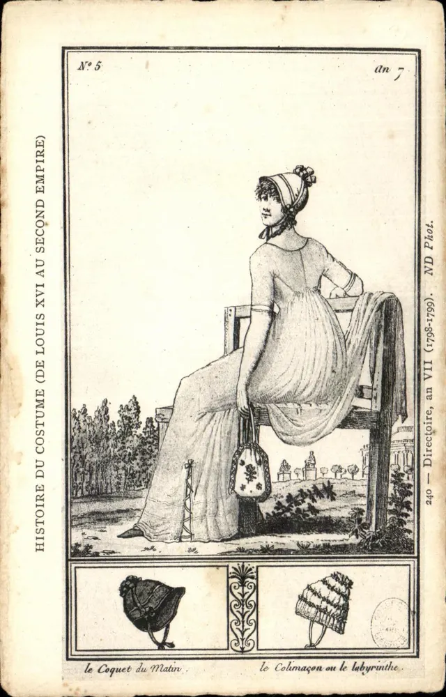 Frau im Kleid des Louis XVI — Geschichte des Kleides (vom Louis XVI bis zum Zweiten Kaiserreich) — Nr. 5 — ND Phot. - Vorderseite