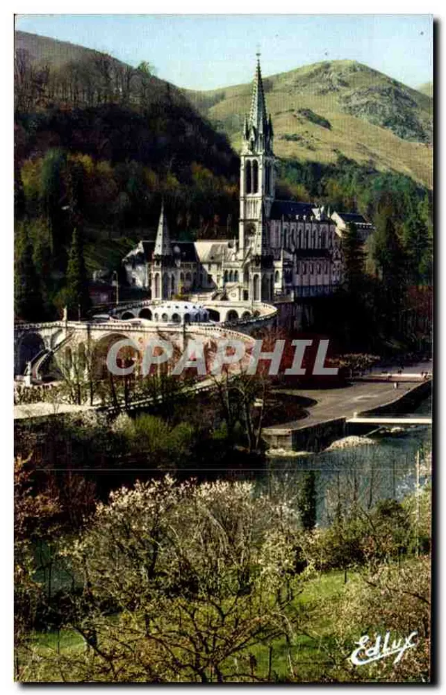 Die Basilika und die neue Brücke in Lourdes — Edition Edlux, n°104 B - Vorderseite