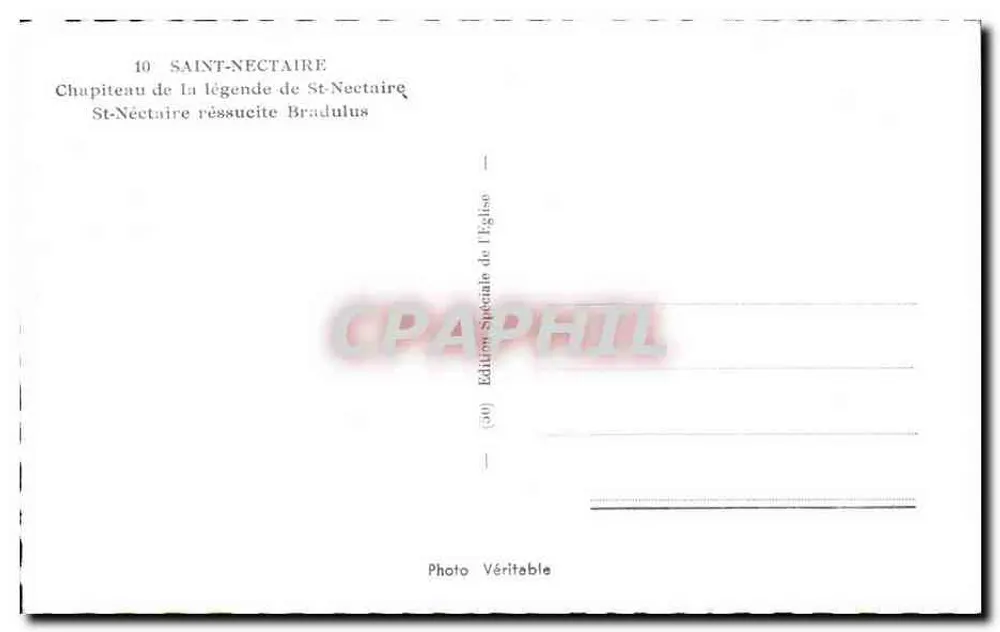 Capitello della leggenda di San Nectaire — Saint-Nectaire — Edizione Speciale della Chiesa - Verso