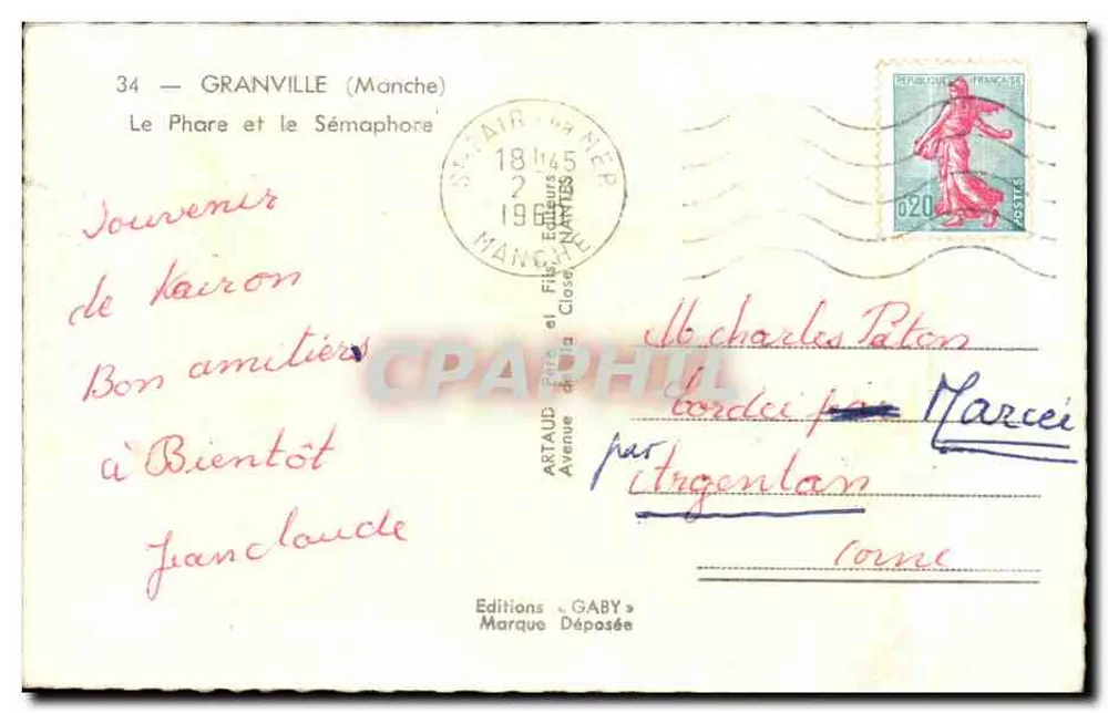 Farol de Gaby — Granville (Manche) — Éditions Gaby - Verso