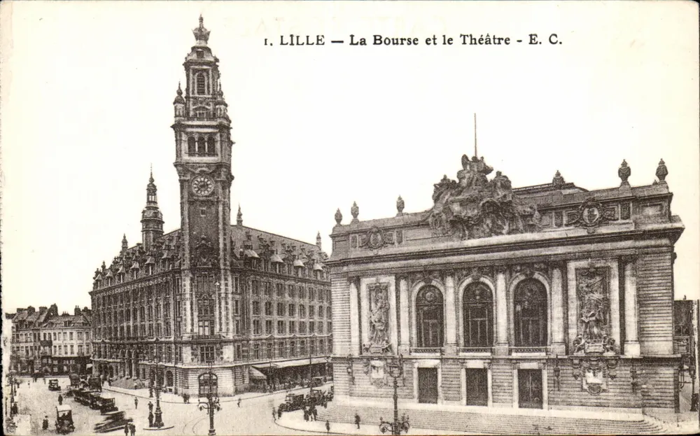 Lille — De Beurs en het Theater — E. C. - Voorkant