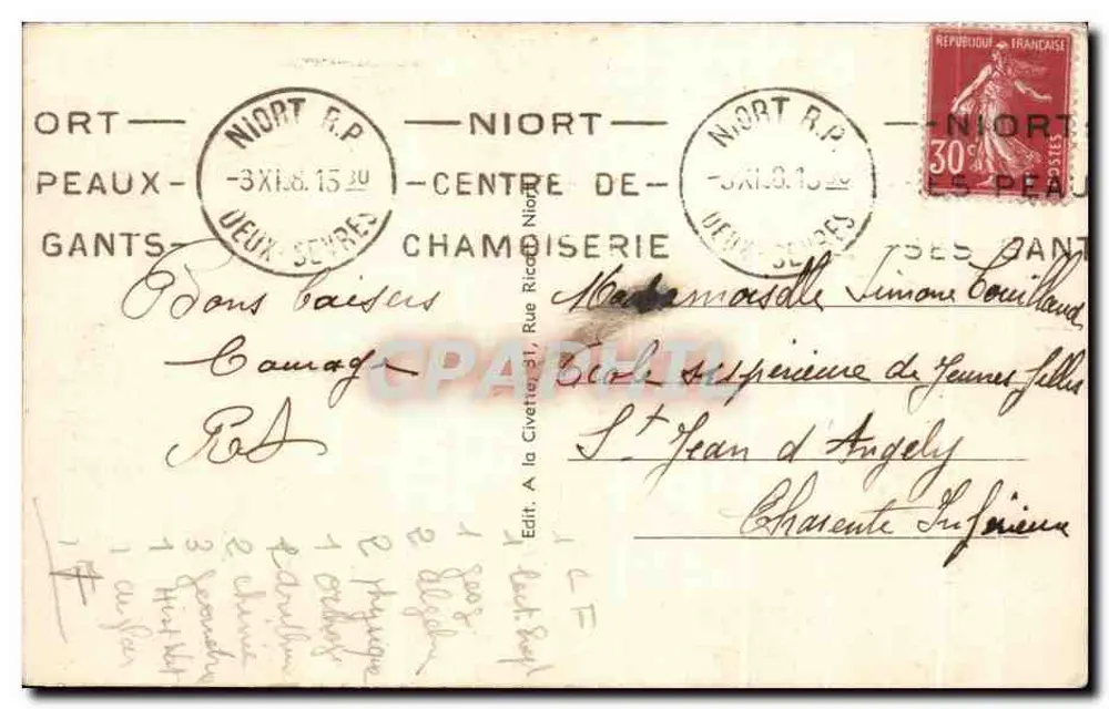 Niort (Deux-Sèvres) — Igreja de São André — G. Fabrique de Chandelle, Flapleur - Verso