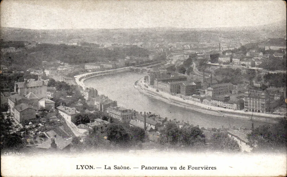 LYON — A Saône — Panorama visto de Fourvières — C. R. S. Paris - Frente