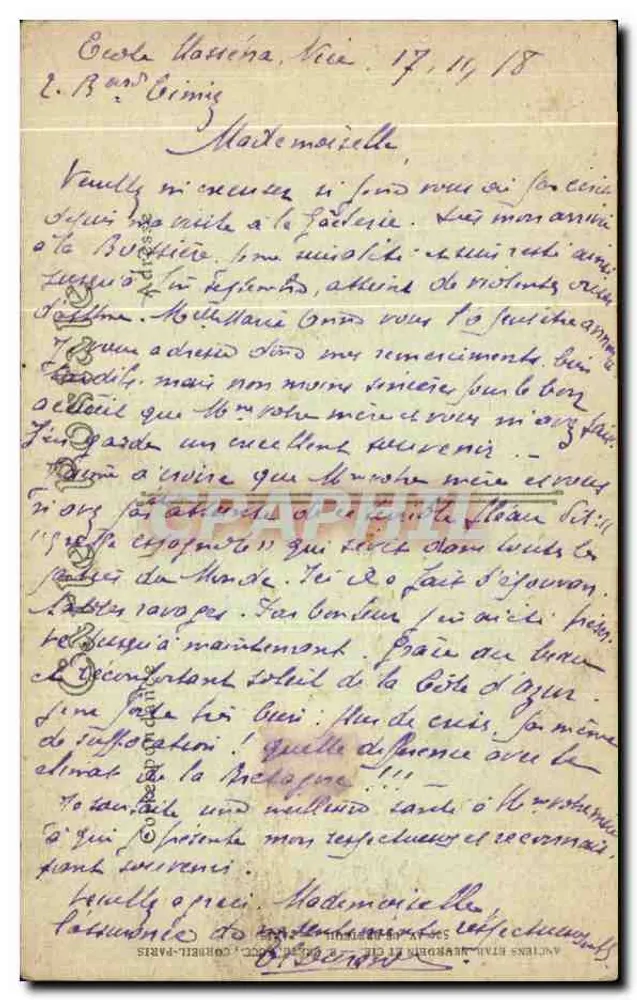 Nizza — Der Öffentliche Garten, Denkmal des Centenariats und Hotel Ruhl — Nr. 981' - Rückseite