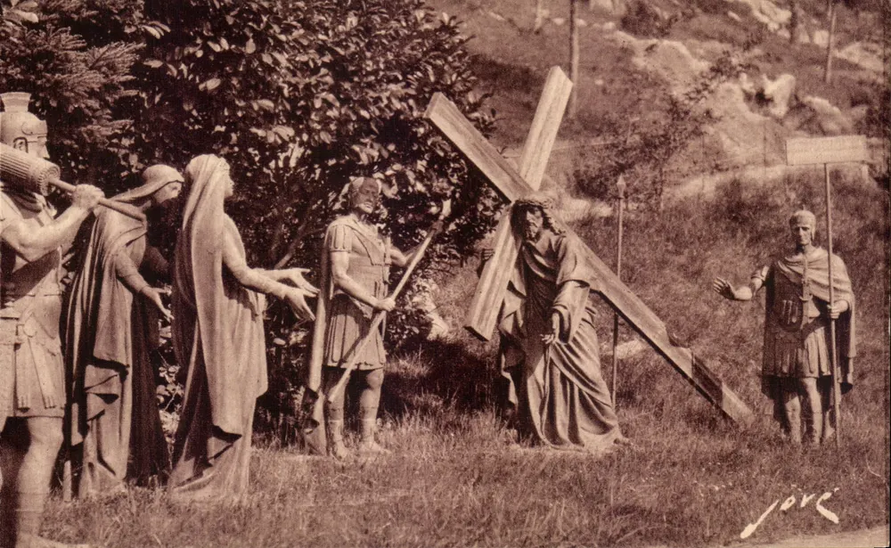 Lourdes — O Calvário — IVa Estação, Jesus encontra sua Mãe — Éditions Jové, Pau (B.P.) - Frente