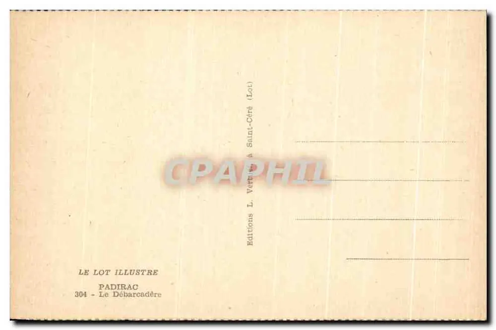 Gruta de Padirac — O Desembarque — Éditions L. Verrier em Saint-Céré (Lot) - Verso