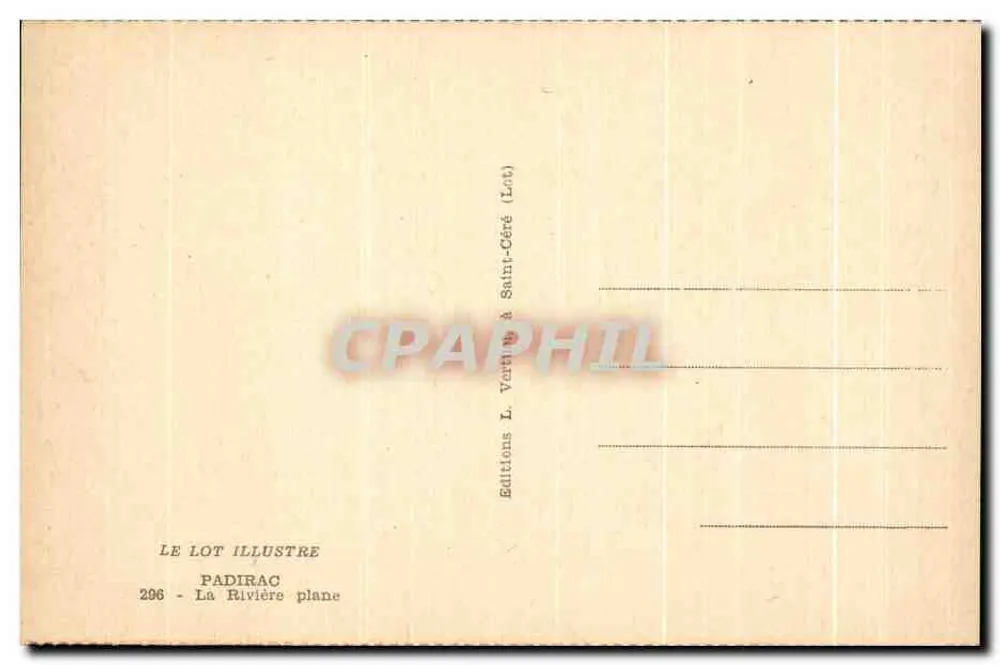 Padirac — Der Fluss fließt — Editions L. Vertin & Saint-Céré (Lot) - Rückseite