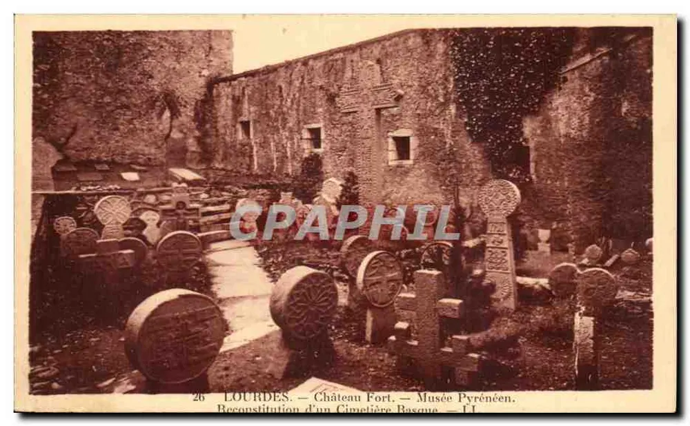 Lourdes — Festungschloss — Museum der Pyrenäen. Rekonstruktion eines baskischen Friedhofs — Nr. 26 - Vorderseite