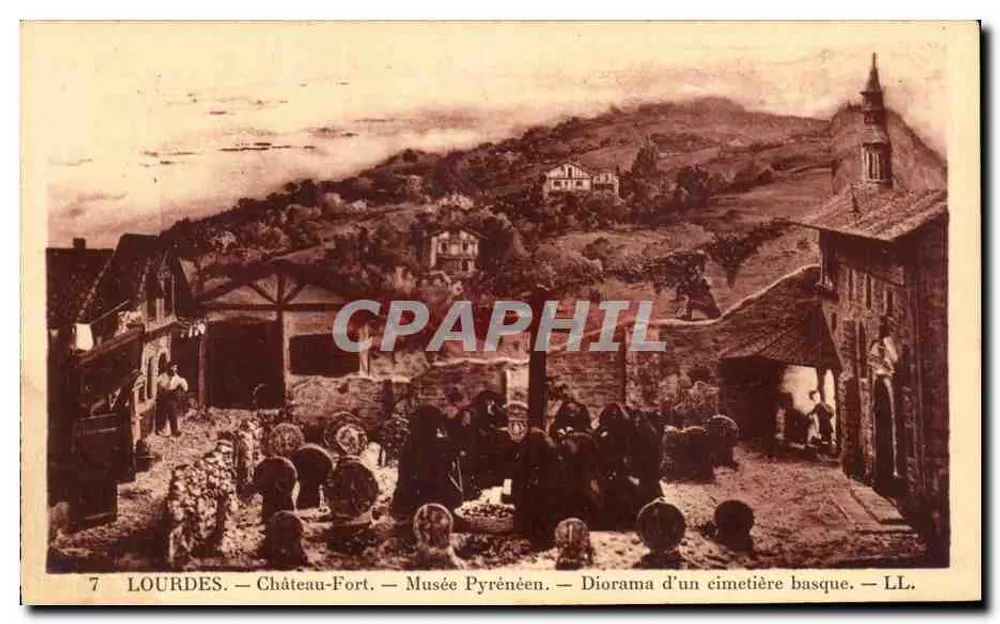 LOURDES — Schloss-Festung — Pyrenäen-Museum — Diorama eines baskischen Friedhofs — LL. - Vorderseite