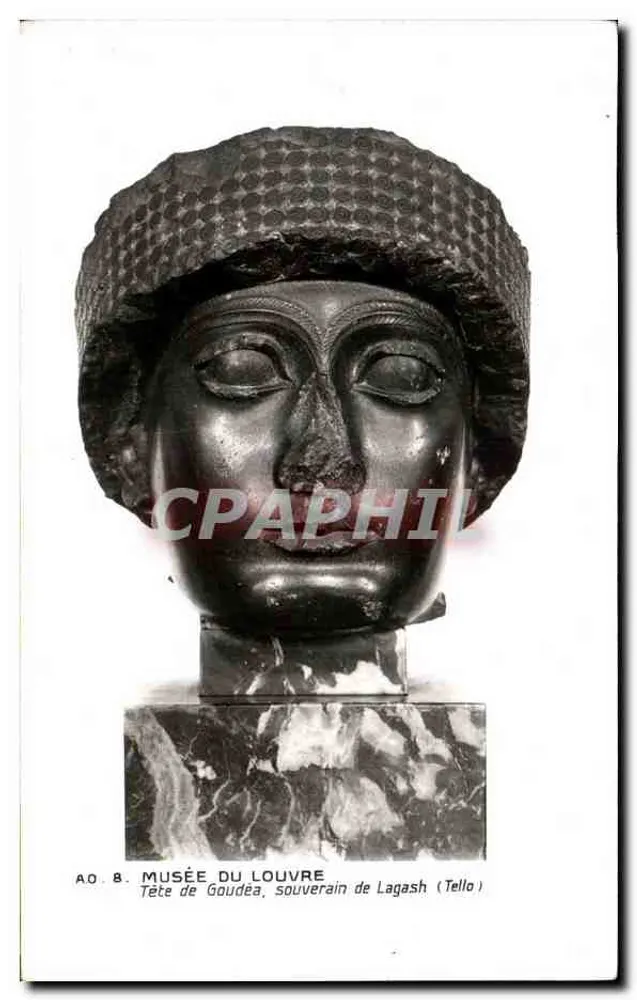 Cabeça de Goudéa, soberano de Lagash (Tello) — Museu do Louvre — AO.8 - Frente