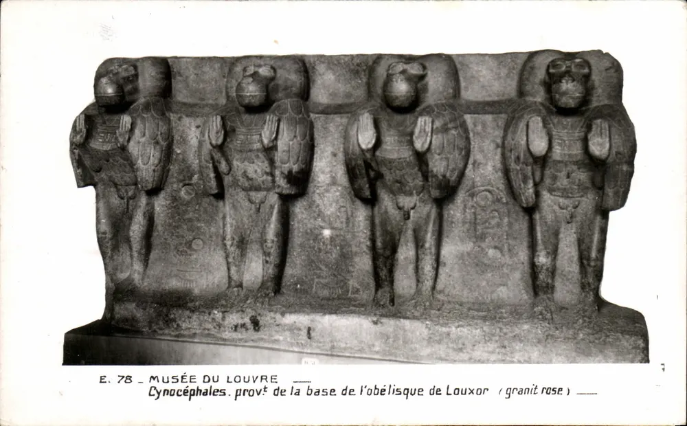 Cynocéphalen — aus der Basis des Obelisken von Luxor (rosa Granit) — Louvre-Museum - Vorderseite