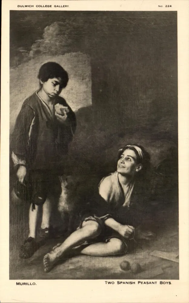 Zwei spanische Landjugendliche — Werk von Murillo — Ausstellung in der Galerie des Dulwich College, Nr. 224 - Vorderseite