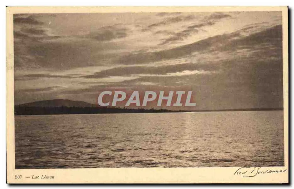 Lago Léman — vista panorâmica — Sècheron-Geneve, n°507 - Frente