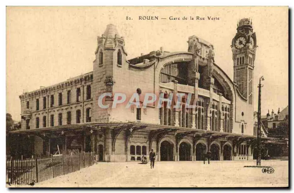 Rouen — Bahnhof der Rue Verte — Verlag B.D. n°82 - Vorderseite