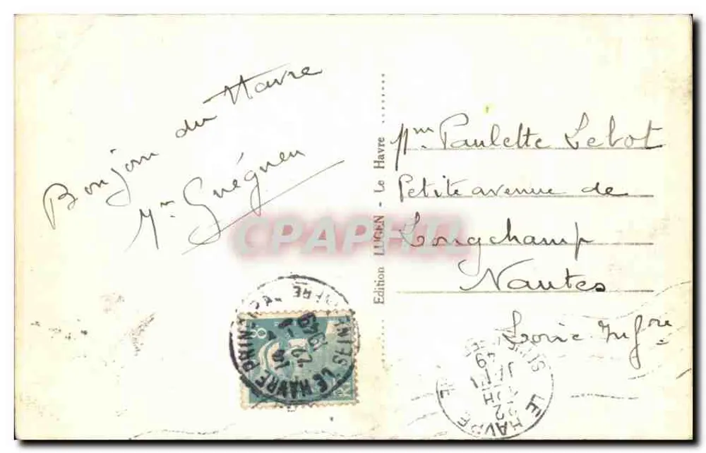 Le Havre - Ste Adresse. Vista Geral — Edição LUGEN - Verso