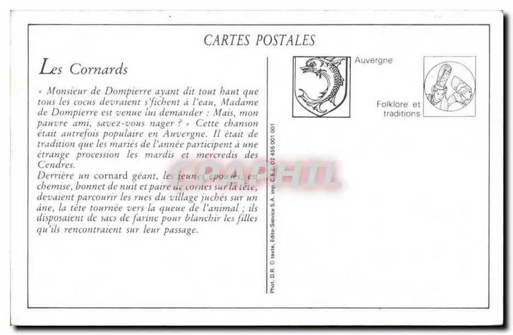 Les Cornards — Lokales Fest in Sauixillanges — G. Delaunay, Verlag Clermont-Ferrand, Nr. 138 - Rückseite