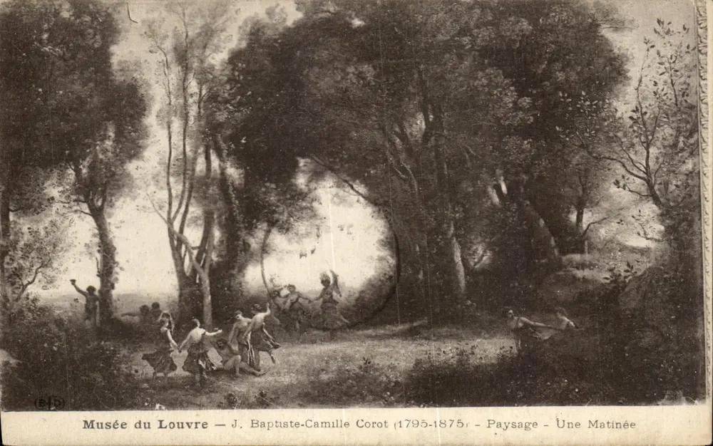 Musée du Louvre — J. Baptiste-Camille Corot (1795-1875) — Landschaft — Eine Morgenstunde - Vorderseite