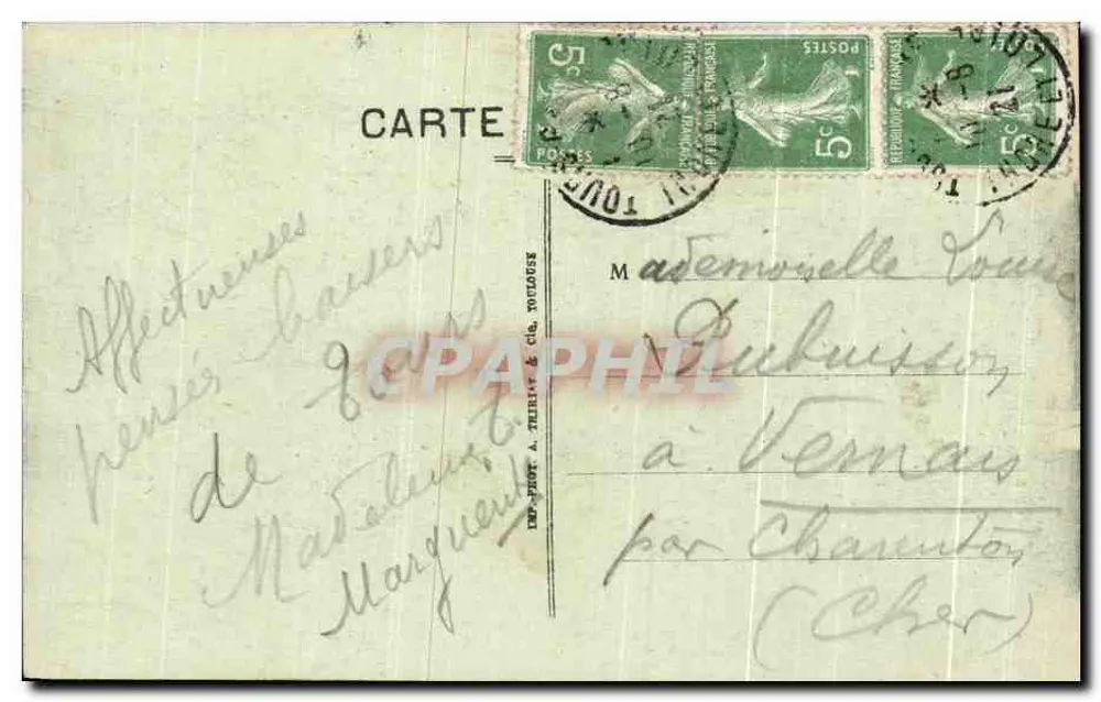 Tours (Loire-et-Cher) — Das Palast der Justiz, der Platz und die Fontänen — A.P. - Rückseite