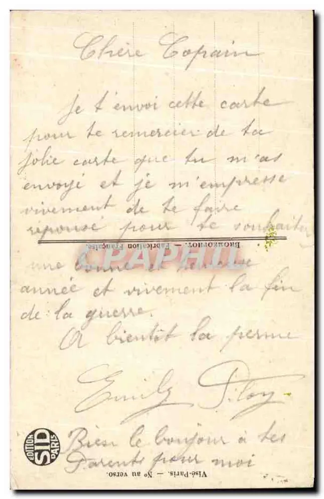 Ein Gruß aus Châhes — Ausgabe Sid Paris, Nr. 2073 - Rückseite