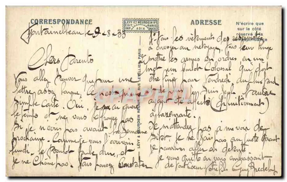 Forêt de Fontainebleau — La Grotte des Montussiennes — LL. n°181 - Rückseite