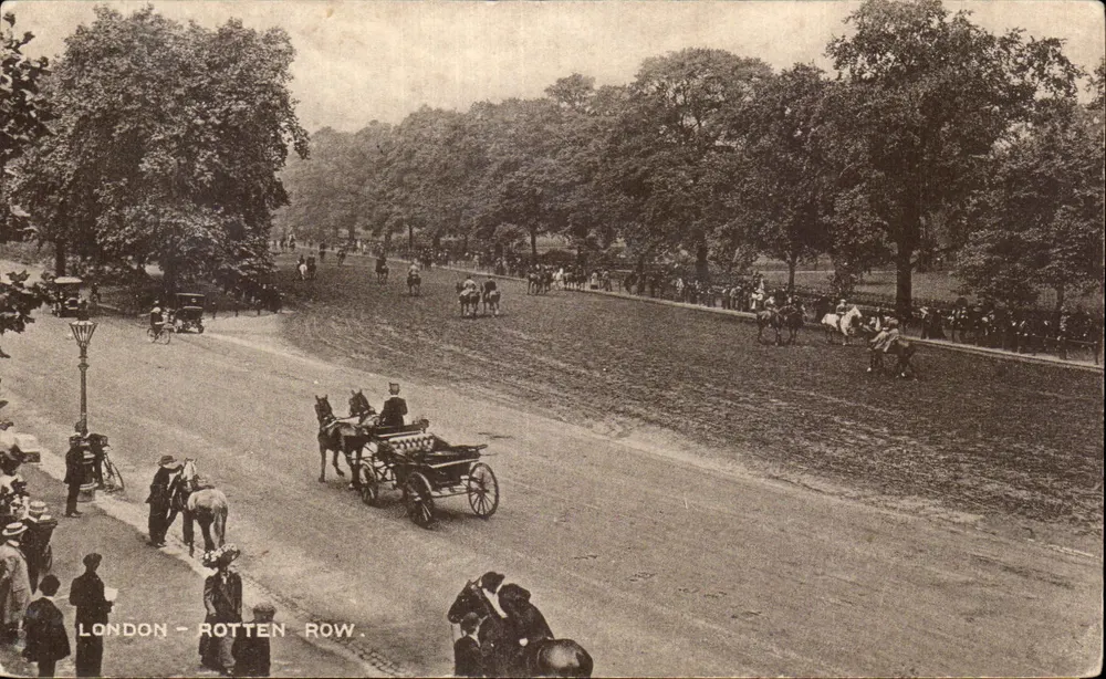 Londres - Rotten Row — passeio a cavalo — The London Stereoscopic Company - Frente