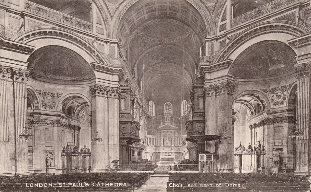 LONDON-ST PAUL'S CATHEDRAL — Choir, and part of Dome — The London Stereoscopic Company, E.2500 Series - Vorderseite