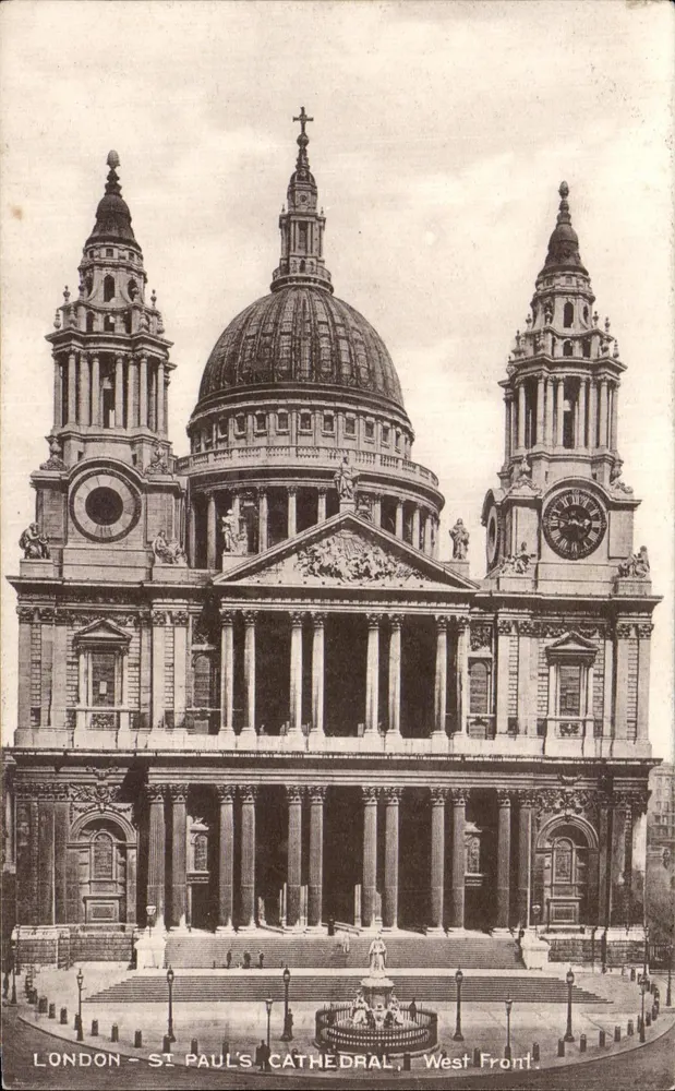 LONDRES — CATEDRAL DE SÃO PAULO — Frente Oeste — The London Stereoscopic Company, 'L.B.S.C.O.' Series - Frente