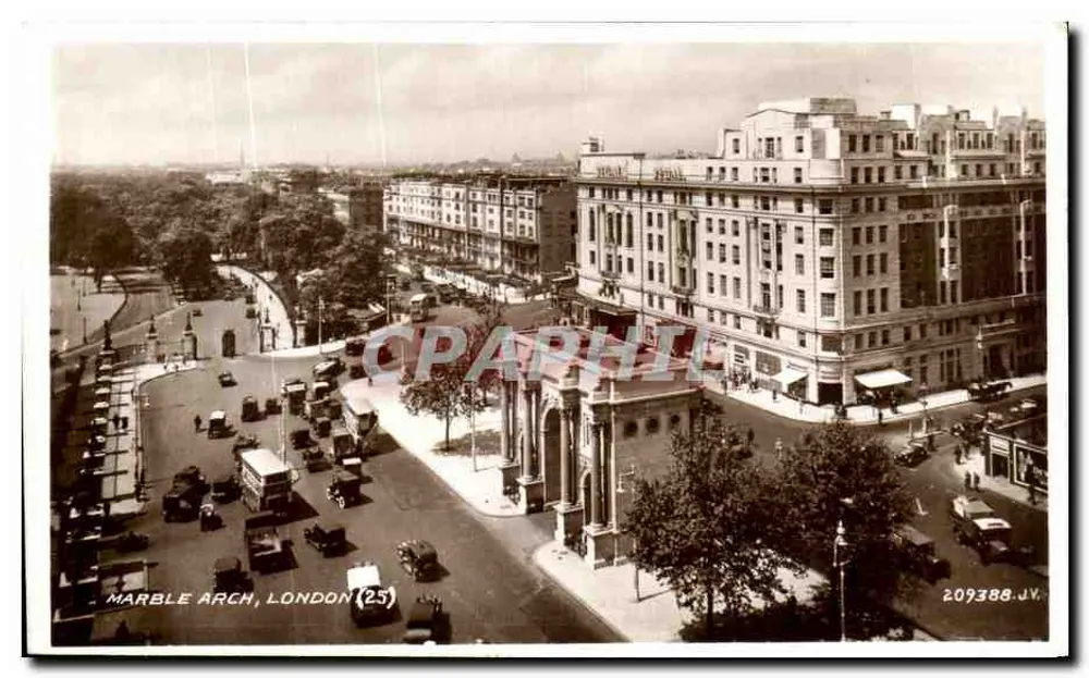 Arco de mármore, Londres — vista aérea — Valentine's Post Card n°209388 J.V. - Frente