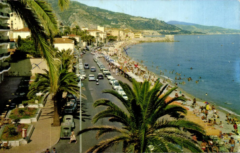 Menton — La Promenade e la spiaggia — OF. 18 — Edizione Naturale - Recto