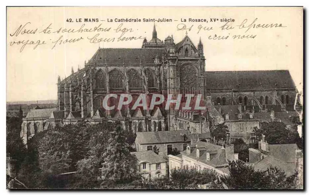Le Mans — Kathedrale Saint-Julien — Die Rosefenster, 15. Jahrhundert - Vorderseite