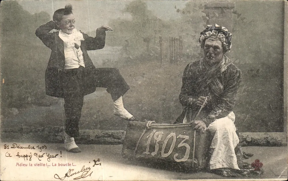 Lebewohl, altes Jahr — 31. Dezember 1903 — Verlag Roubil (Nr. 21) - Vorderseite