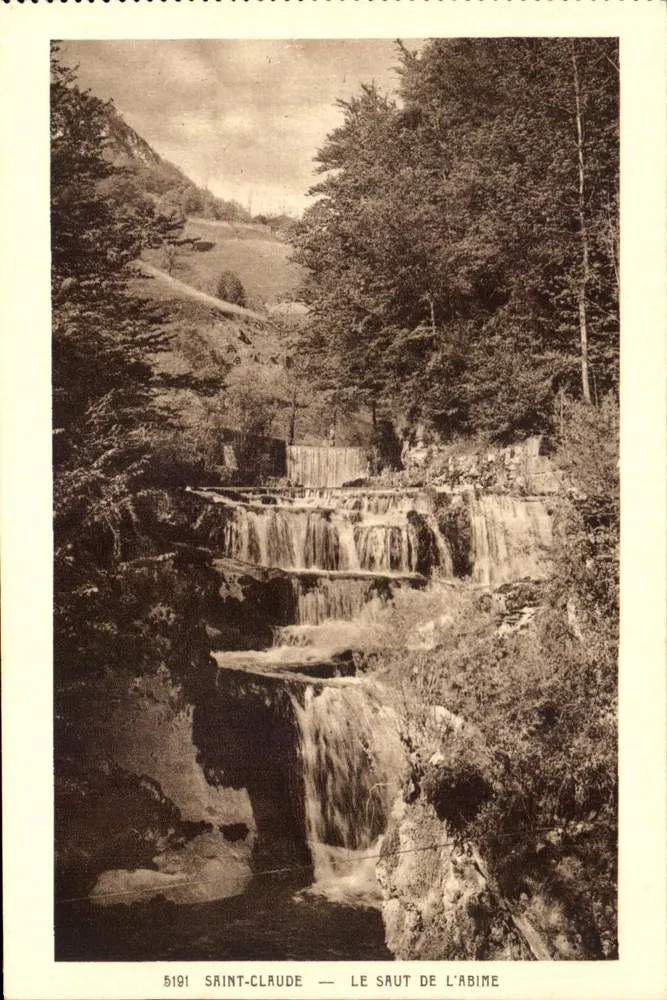 Saint-Claude — Visão do Salto do Abismo — Edição Chassegros, Imp. Braun - Frente