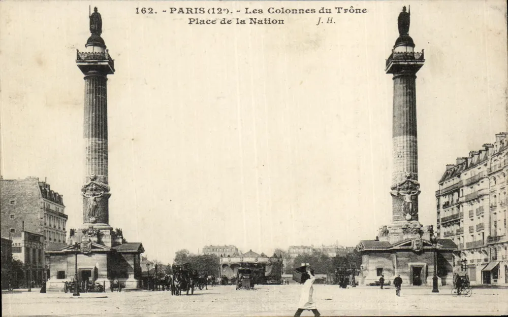 Paris (12e) - Les Colonnes du Trône - Place de la Nation - J.H. - n°162 - Vorderseite