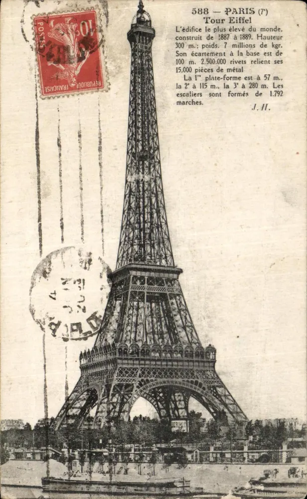 Tour Eiffel — Paris (7e) — J.H. éditeur, n° 588 - Frente