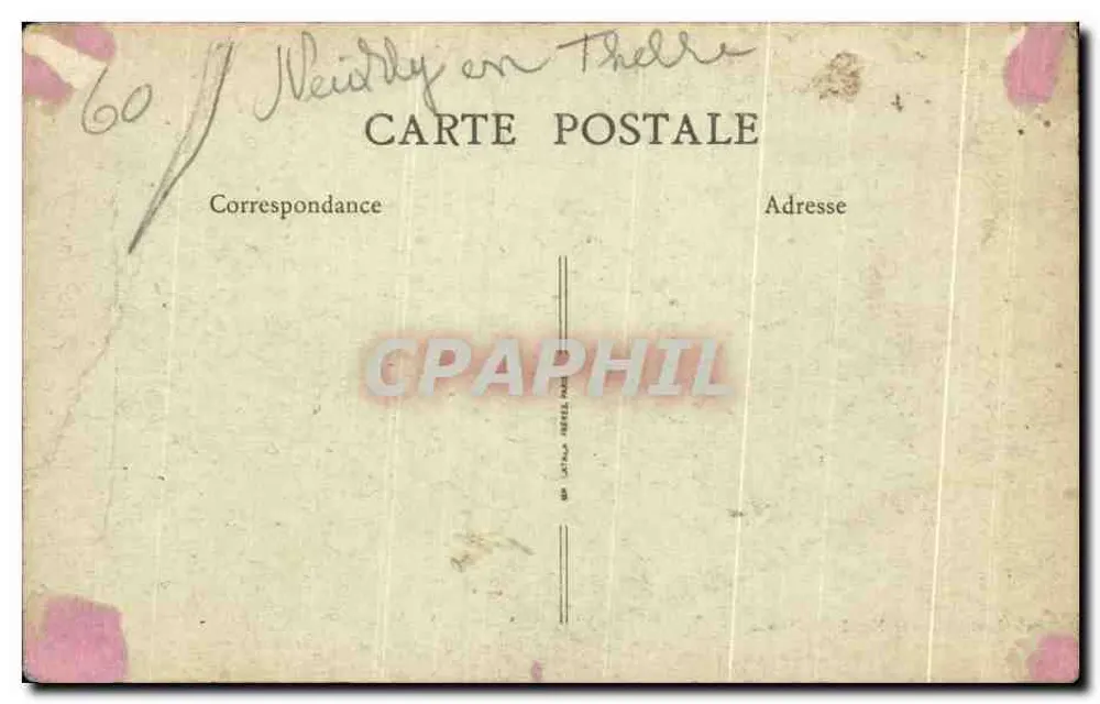Le Ti du Château — maison à colombages avec enfants jouant — Imp. Lib. Maugonot, Neufchâtel-en-Thelle - Achterkant