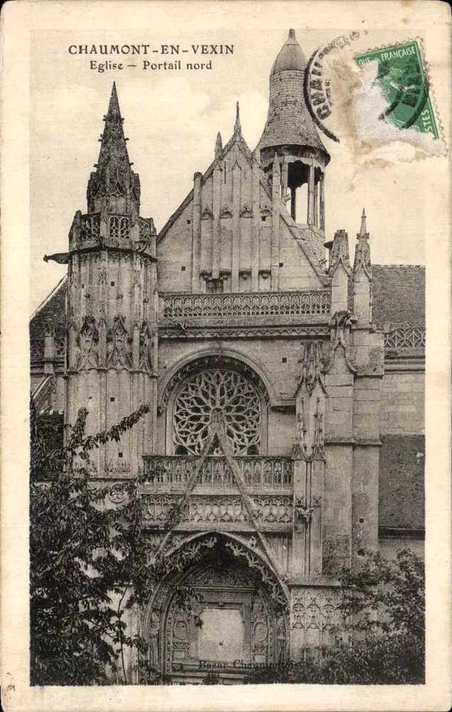 Chaumont-en-Vexin — Kirche — Nordportal — Bazar Chaumont - Vorderseite